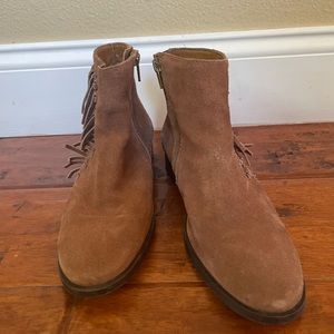 Topshop Kit fringe  bootie. Brown suede.No box